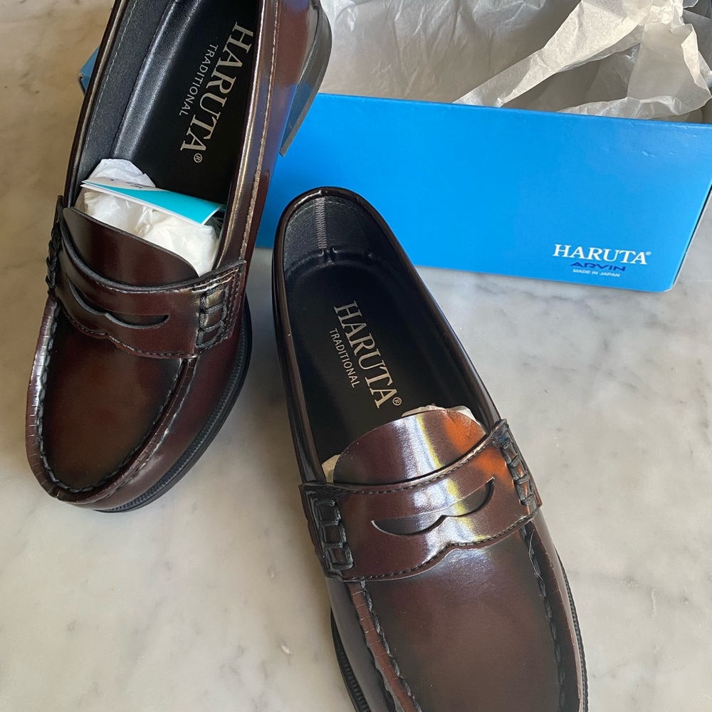 Japanese traditional Brand New schoolgirl Haruta loafers In box.